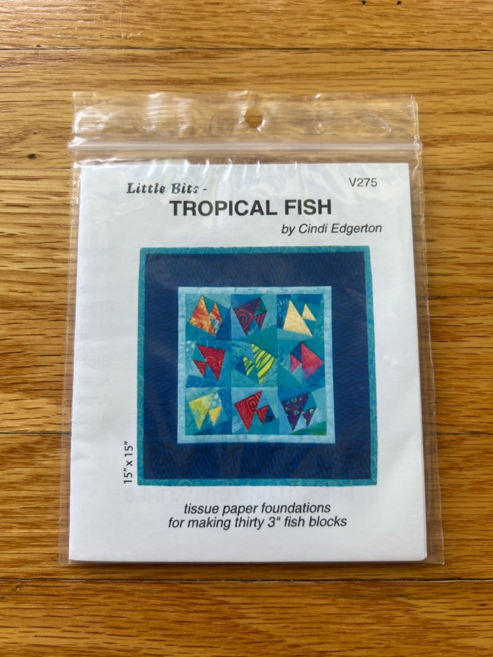 Tropical Fish Pieced Quilt Block Sewing Pattern Tissue Paper Foundation Method - Picture 8 of 8